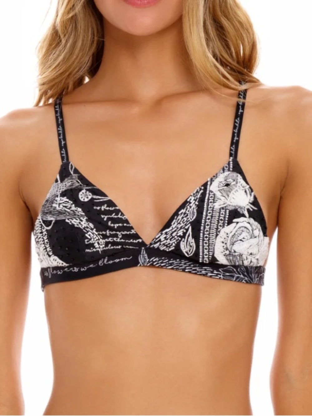 Agua Bendita Lisa Thoughts Bikini Top Embroidered Beaded XS